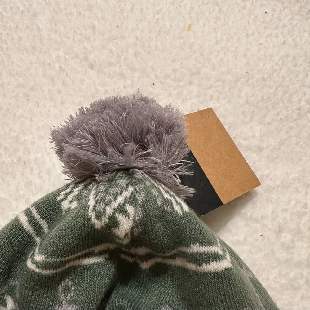 Green Knit North Face Hat